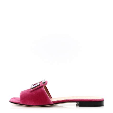 gucci madelyn slides|Women's Madelyn Velvet Slide Sandals with Crystal G.